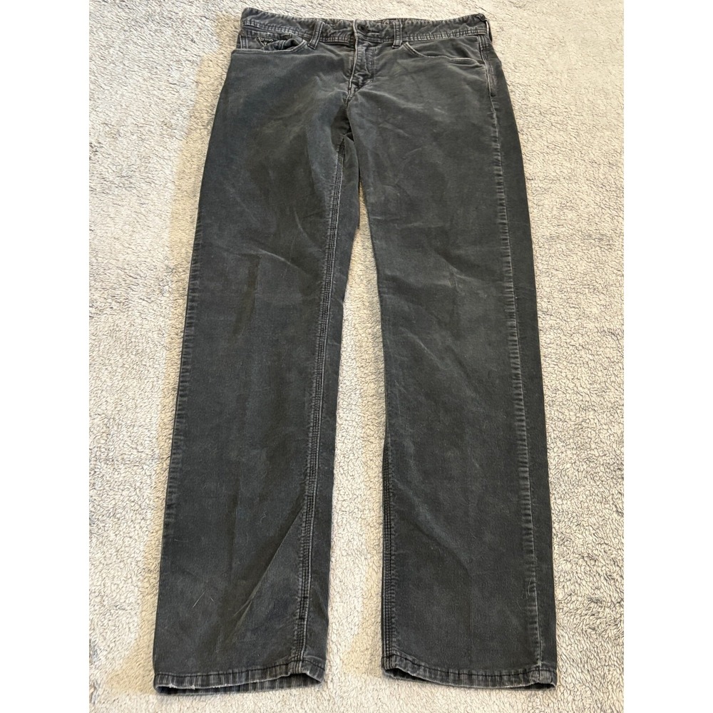 Guess Corduroy Pants Mens 32 Gray Lincoln Slim Straight Preppy Casual